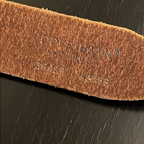 Cole Haan Vintage Golf Leather Belt, cognac color, size 36/40, unisex - Picture 10 of 11